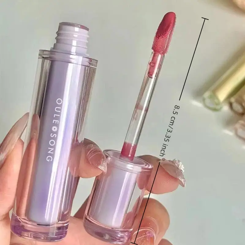 Divertido espejo afrutado brillo de labios de cristal lápiz labial de larga duración hidratante tubo transparente maquillaje para productos de maquillaje de regalo