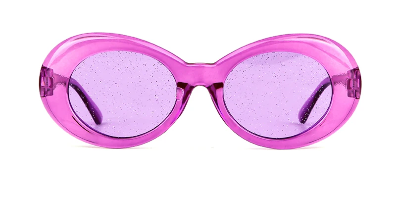 STORY Vintage Retro Purple Oval Sunglasses Women 2018 Sunmmer Glitter Candy Color Transparent Frame Cat Eye Sun Glasses