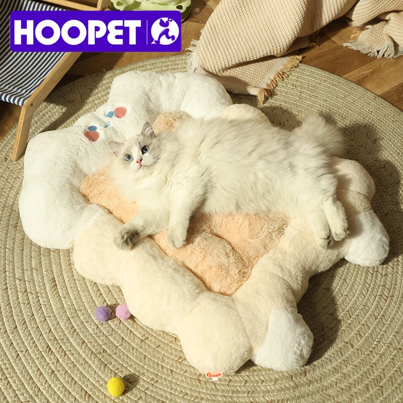 HOOPET Cat Litter Winter Warm Sleeping Kitten Cookies Mat All-season Universal Pet Dog Nest Cat House Winter Cat Bed Cat Sofa