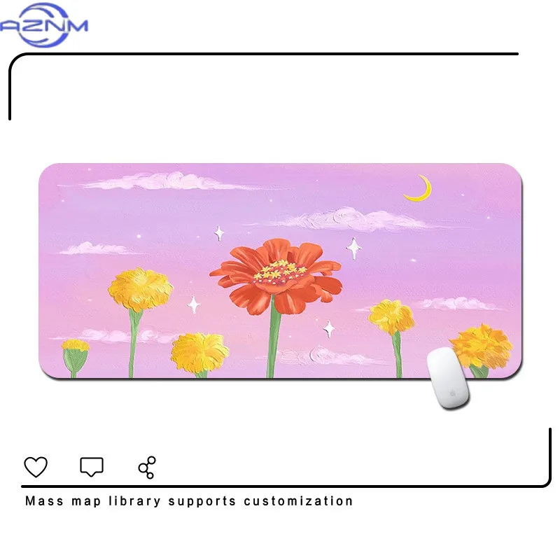 Watercolor Mouse Pad Oversized Beautiful Oil Painting Style Creative Deskmat Large Office Computer Keyboard Table Mat