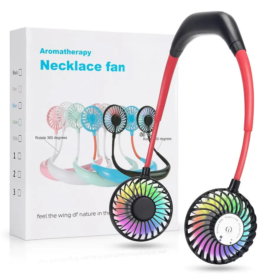 

Hands-Free Portable Neck Fan Bladeless 4-Speeds 5200mAh Rechargeable Wearable Personal Fan Twistable Comfortable Breeze
