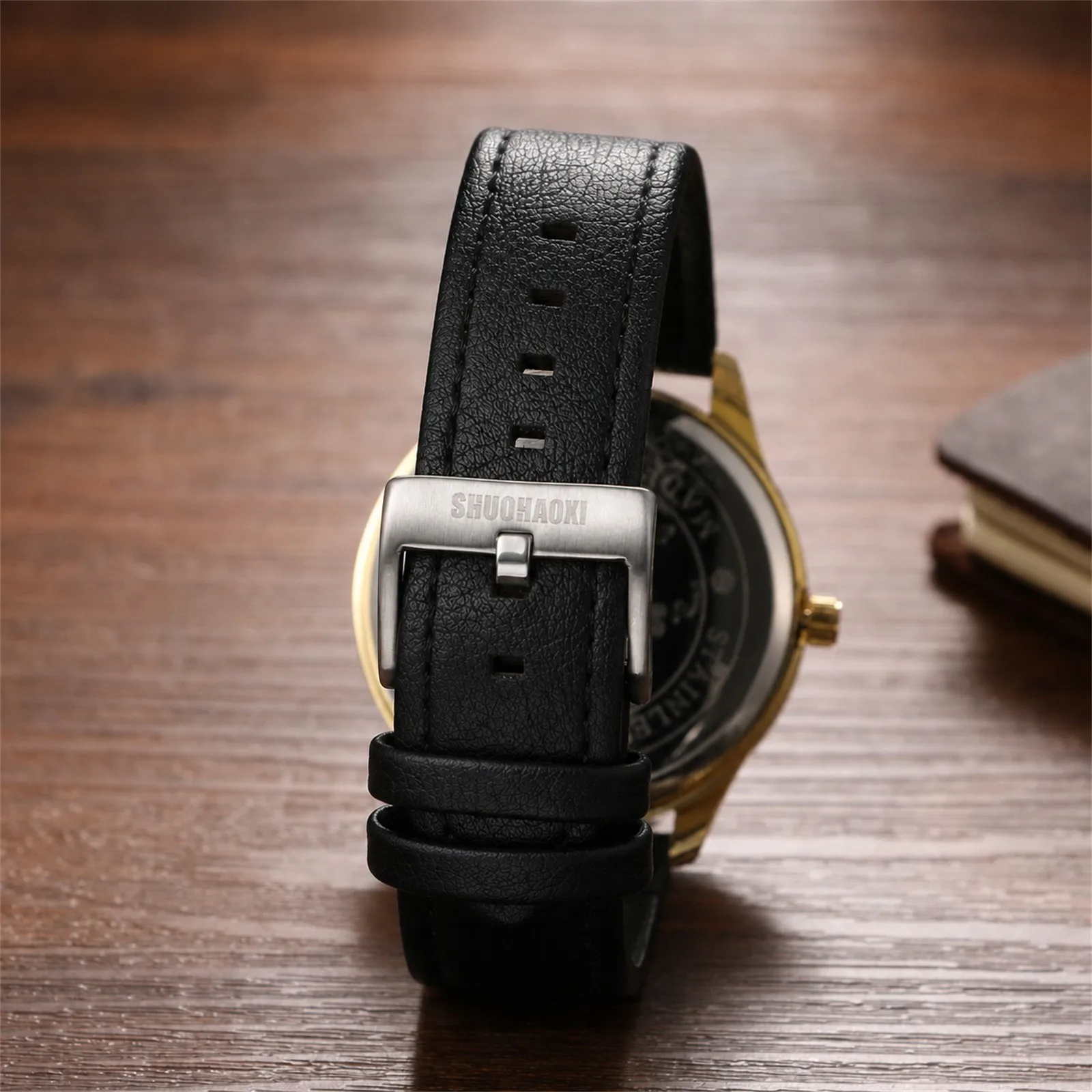 Men's Analog Quartz Watch 3 Sub Dials Large Numerals Luminous Hands Date Leather Band Classic Business Casual Wrist Watch