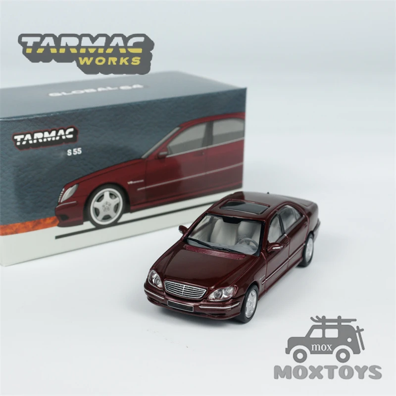 سيارة Tarmac Works 1:64 MB S 55 Bordeaux Red Metallic Diecast Model