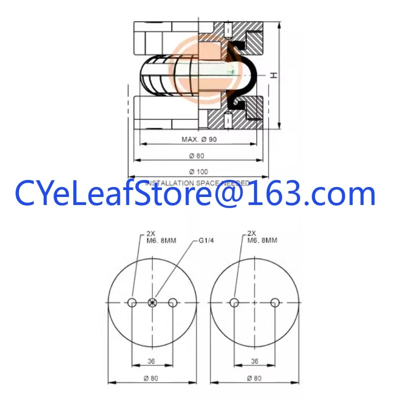 Air spring 1B90-20 G453 airbag shock absorber