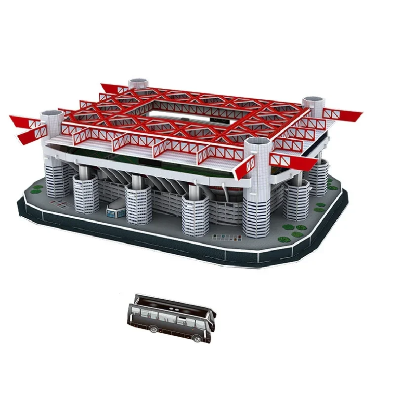 

[Funny] 193Pcs/set Stadio Giuseppe Meazza RU Competition Football Game Stadiums building model toy kids child gift original box