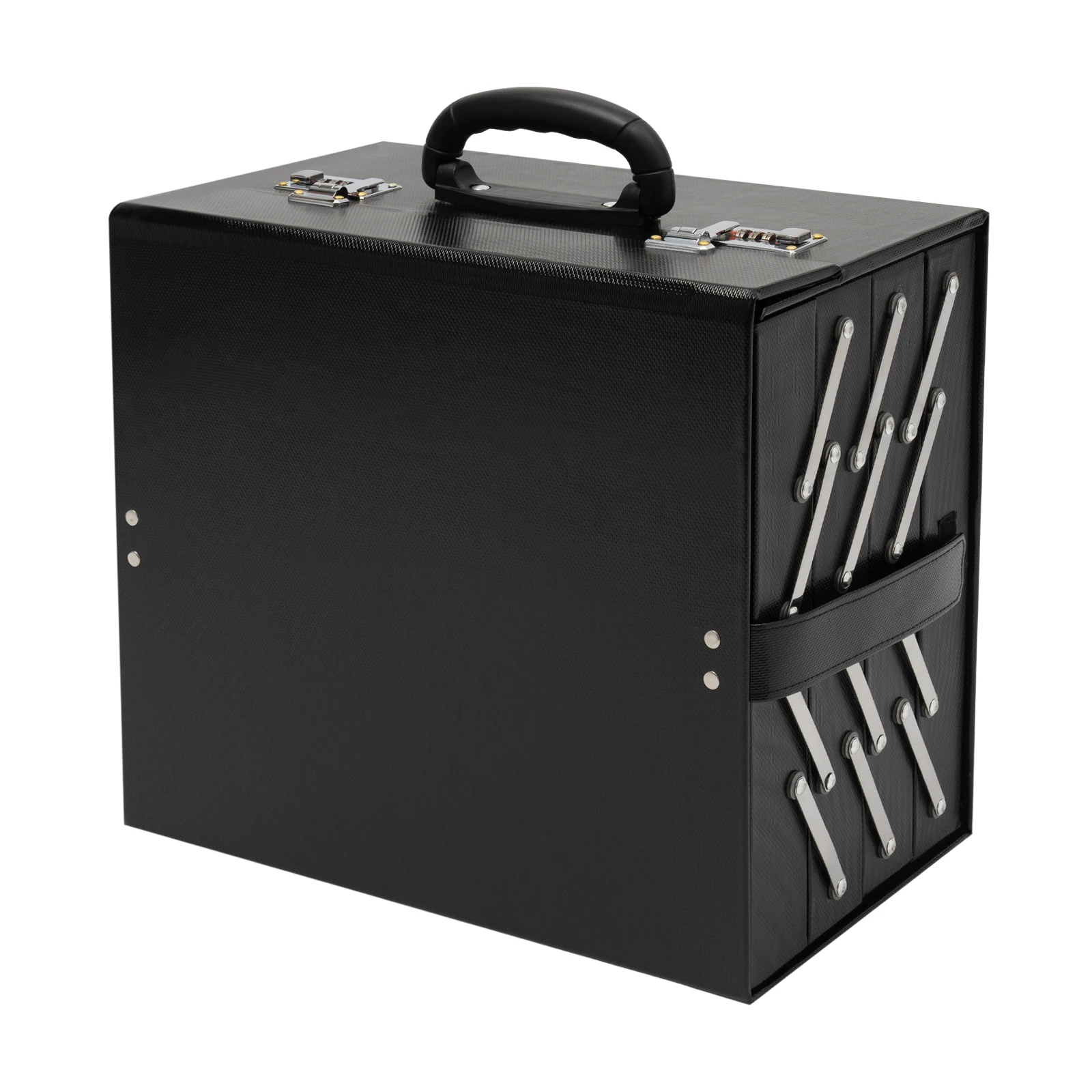 High-Capacity Sunglass Case with 48 Compartments, Dustproof, Scratch-Proof PU Exterior, Compact Design with Comfortable Handle,