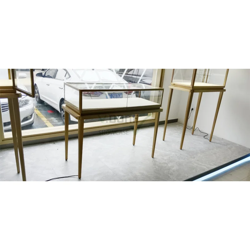 [Customized]Square Jewelry Shop Counter Design Luxury Jewellery Shop Display Table Furniture Glass Jewelry Showcases