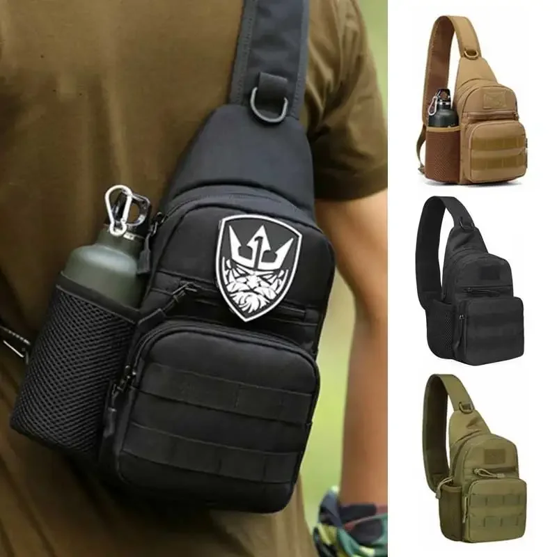 Molle Tactical Shoulder Bag Nylon Male Molle Sling Backpack Men's Right Left Chest Bag Outdoor Hunting Camping Bottle Pouch