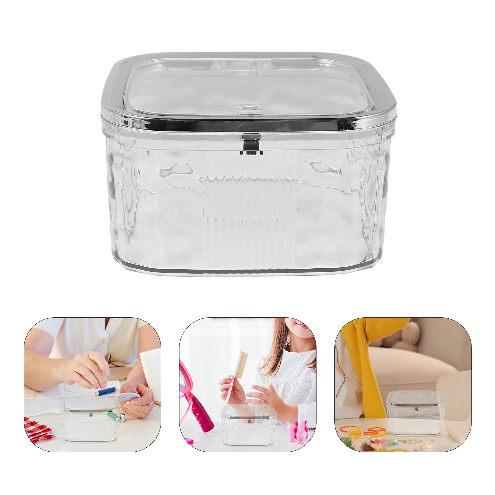 

'S Hair Accessories Box Clear Press-To-Open Hair Clip Organizer For Portable Travel Storage Container Scrunchie