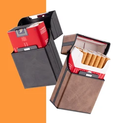 4 Colors Smooth Leather Cigarette Case Box Holder for Woman Men Cigarette Pouch Smoking Accessories