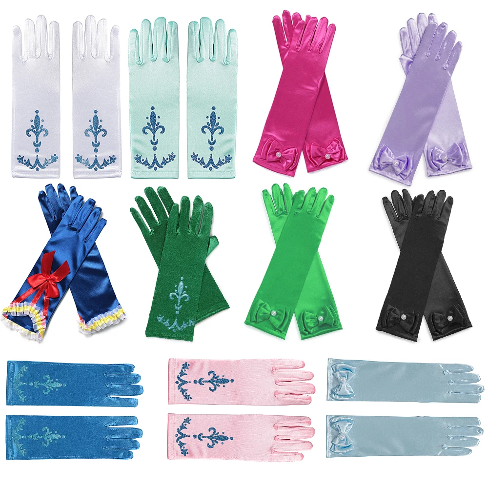 

Princess Accessories Gloves Snow Queen Cosplay Pearl Bow Gloves Elsa Princess Girl Snow White Wednesday Accessories