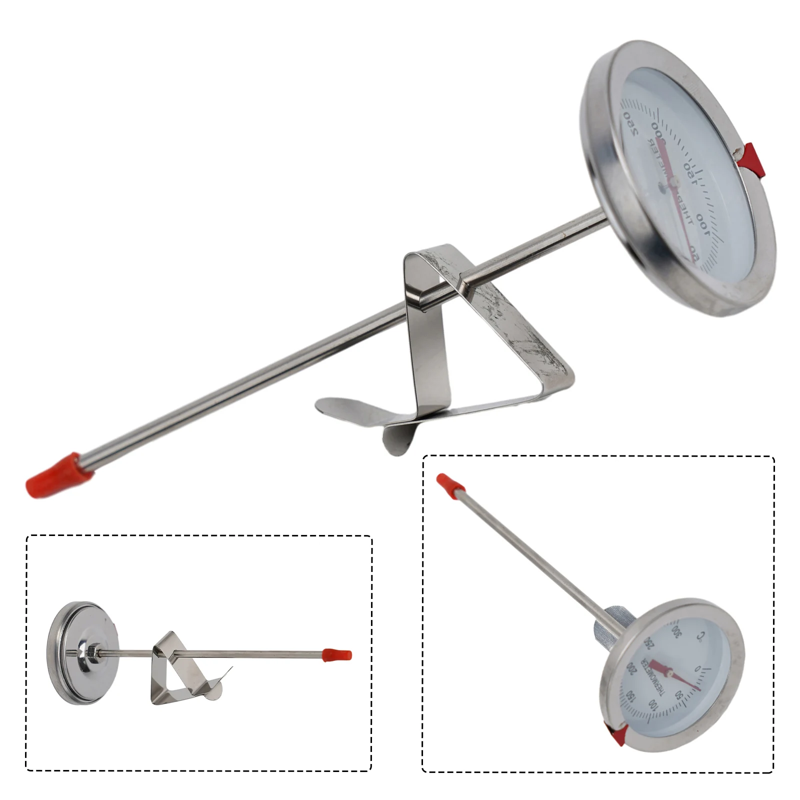 Thermomètre de cuisson fiable en acier inoxydable pour friteuse, jauge de température de l'huile, pour des plats parfaitement cuits