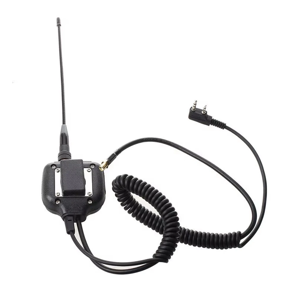ABRI-For Baofeng 2-Pin Radio Handlautsprecher Dual PTT Mikrofon mit Dualband-SMA-Buchse Antenne für TYT