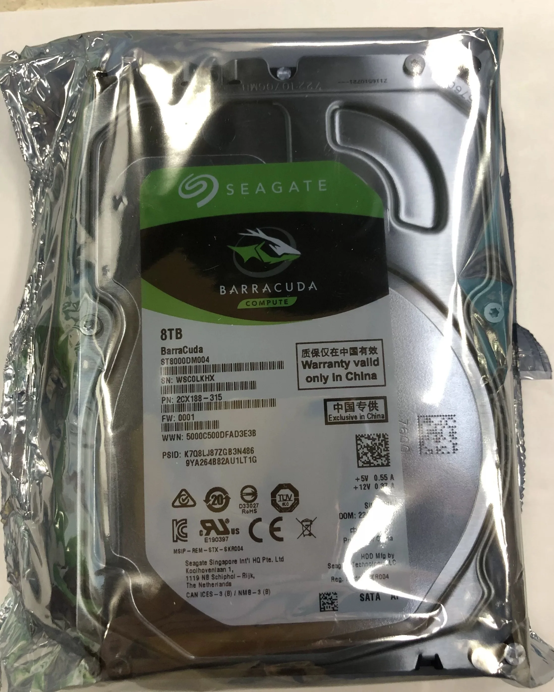 

Новый внутренний жесткий диск BarraCuda 8 ТБ – 3,5 дюйма, SATA 6 Гбит/с, 5400 об/мин, 256 МБ кэш-памяти для настольных ПК ST8000DM004