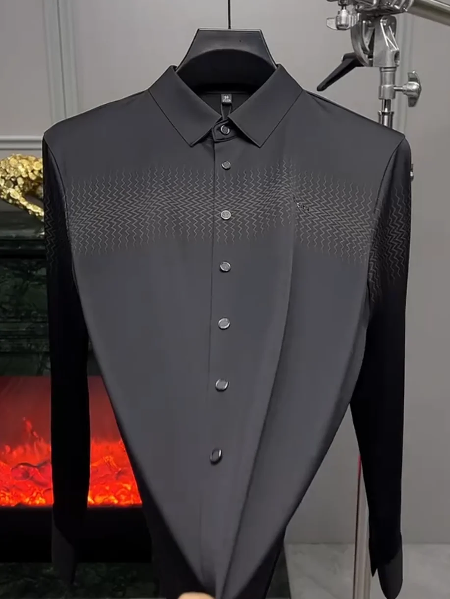 

Новая весенняя мужская повседневная рубашка в деловом стиле, универсальная, для дома, длинная, приталенная, не требующая глажки, для комфортной носки