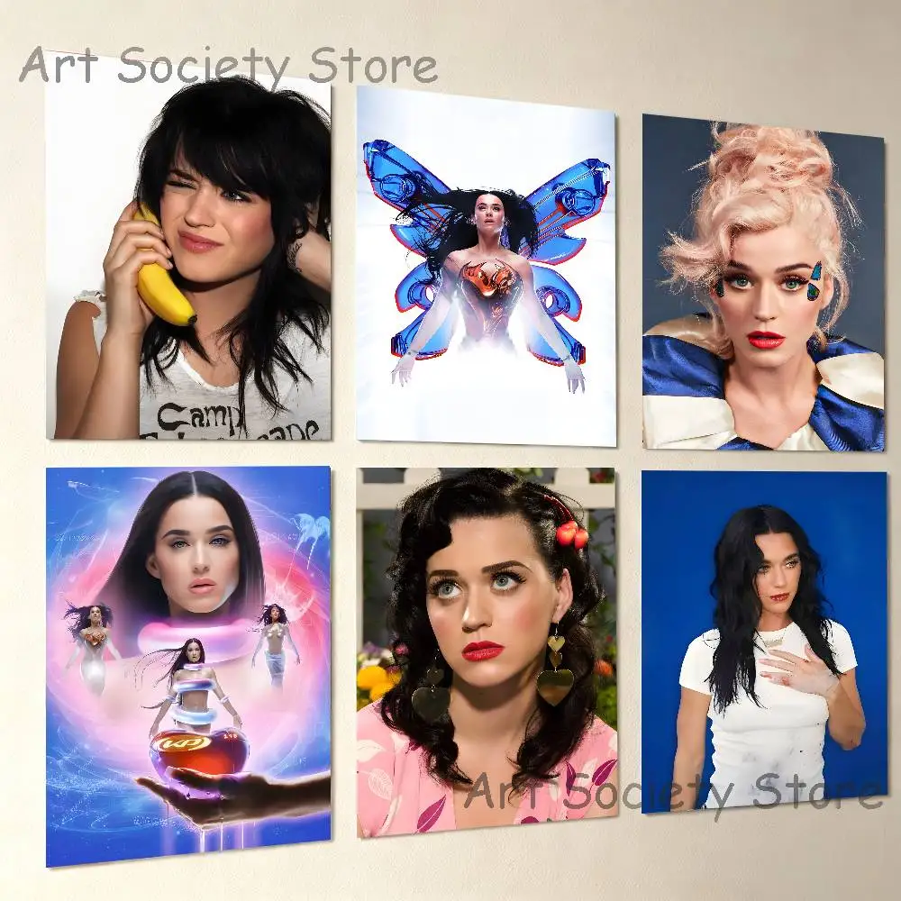 Singer K-Katy Perry Poster High Quality Dorm Living Room Aesthetic Wall Decoration Painting Stickers Gift