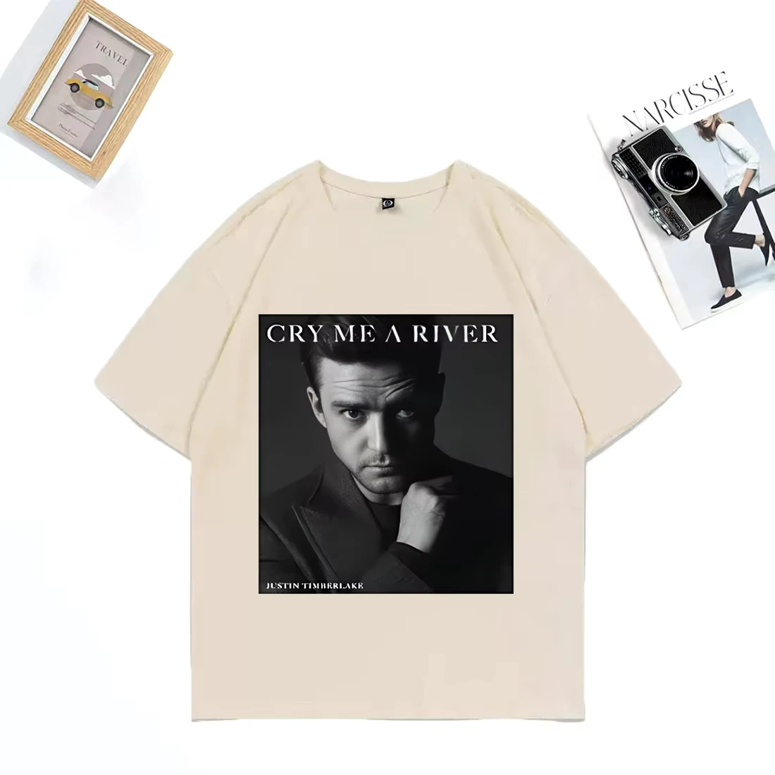 الرجال الملابس النسائية المتضخم كول للجنسين القطن قصير الأكمام تي شيرت الساخن المغني جاستن تيمبرليك خمر الرسومات تي شيرت