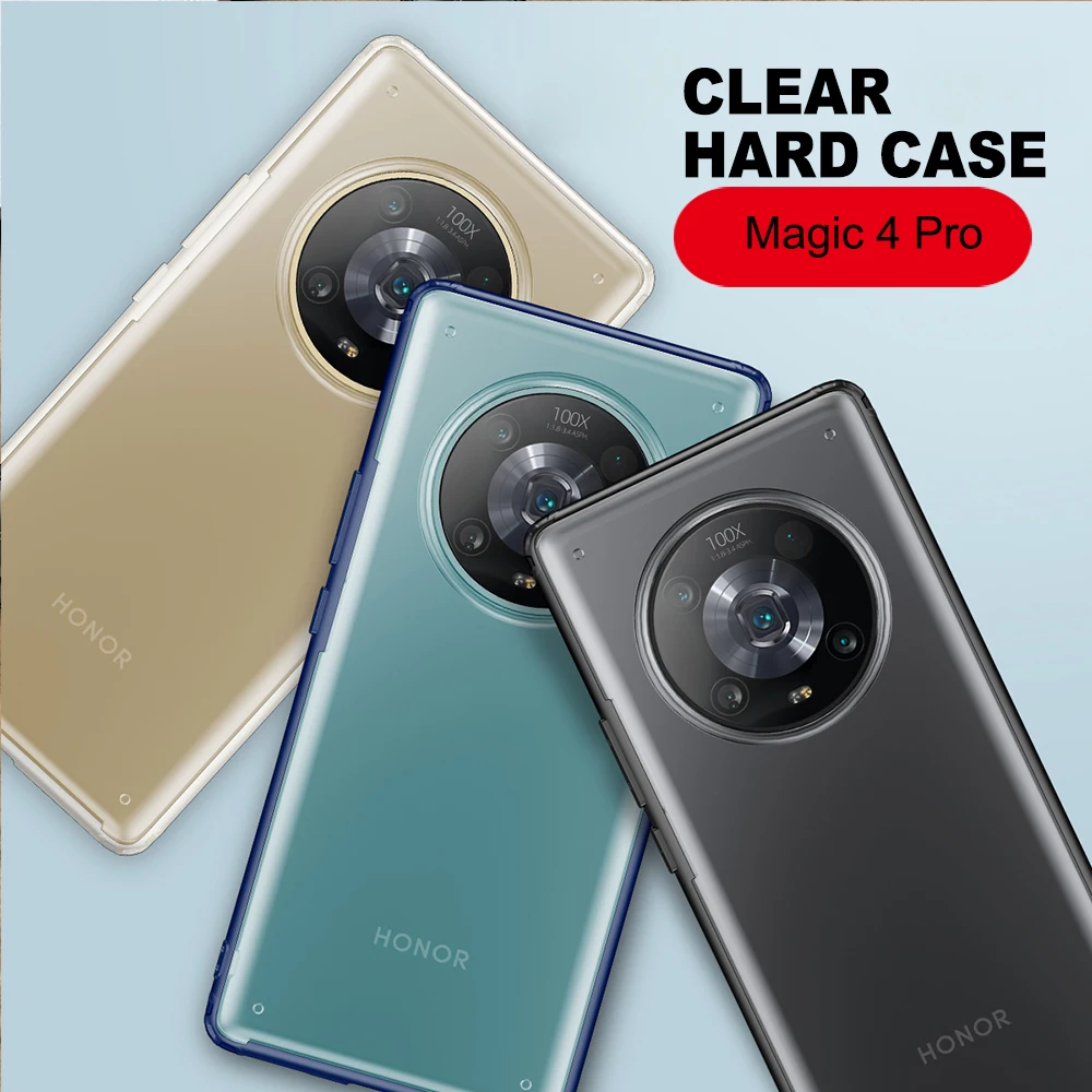 

Case for Huawei Honor Magic 4 Pro Cover Soft Silicone Frame Anti-Knock Matte Transparent Hard Phone Case for Magic4 Pro+ Coque