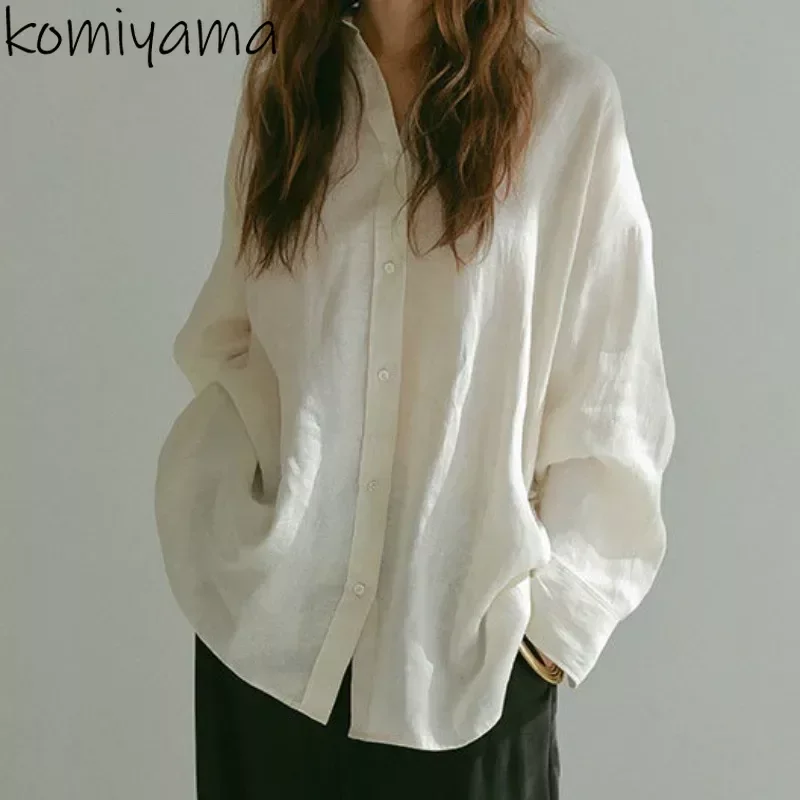 

Japan Long Sleeve Blusas Mujer Spring 2024 New Shirts Blouses Single Breasted Camisas Loose Ropa Lapel Neck Womens Clothing