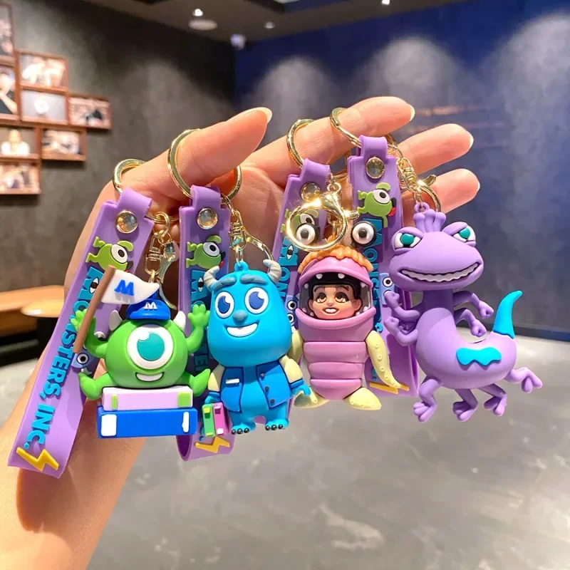 New Cartoon Monster Power Company Keychain Hairy Monster One-Eyed Chameleon Keychain Women's Bag Pendant Children's BirthdayGift