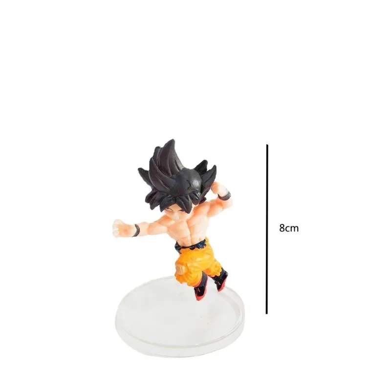 6 unids/set 8CM versión Q de siete Dragon Ball mano Rey Mono Son Goku arroz Begitabik modelo de decoración de coche figuras de acción y juguete