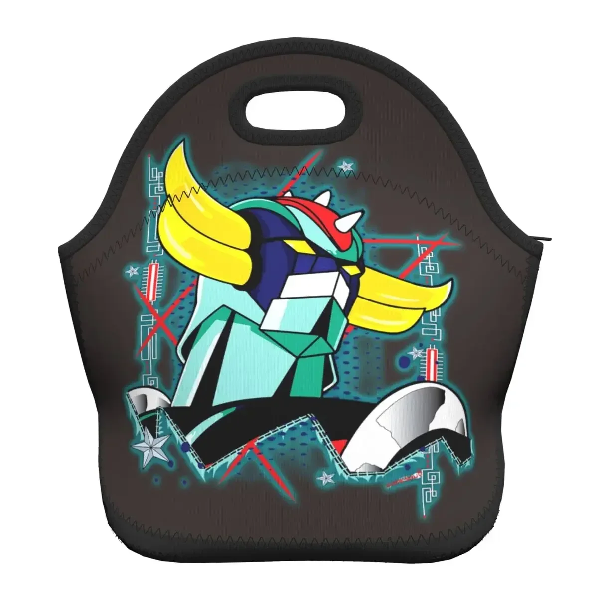 Goldorak Grendizer-Boîte à Lunch Portable en Néoprène, Glacière Thermique Isolée, Robot OVNI Goldrake, Sac à Déjeuner pour Enfants d'Écoliers