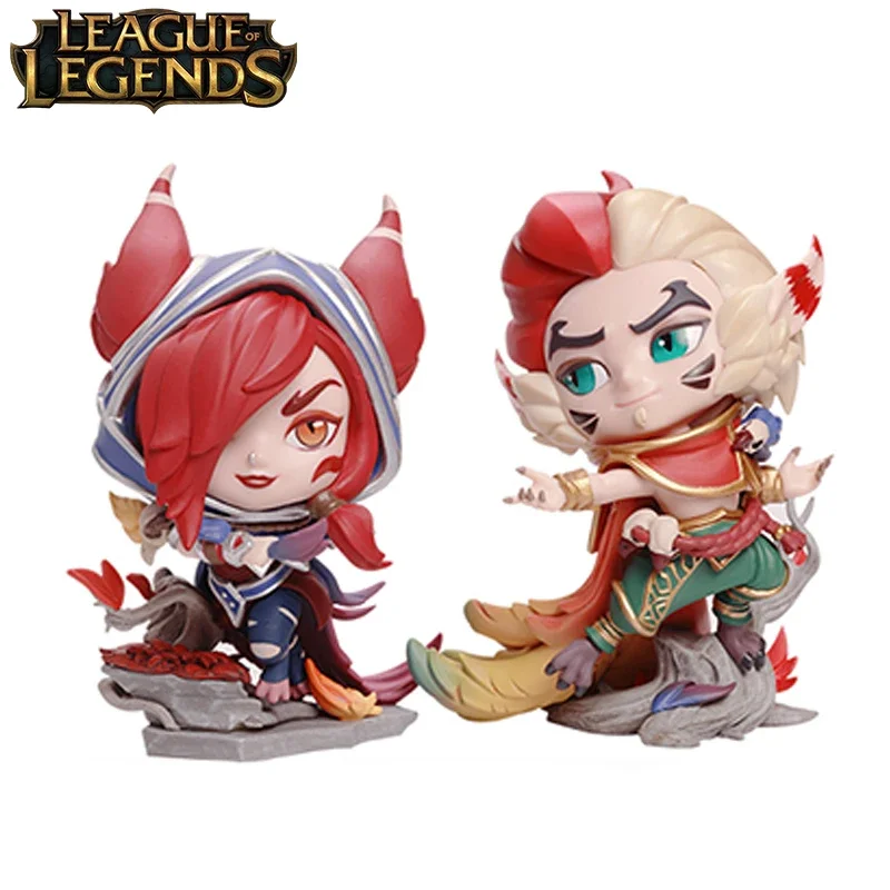 

Stock Original Genuine LOL League of Legends Xayah&Rakan Action Anime Figure Collectible Model Dolls Statuette Ornament Gifts