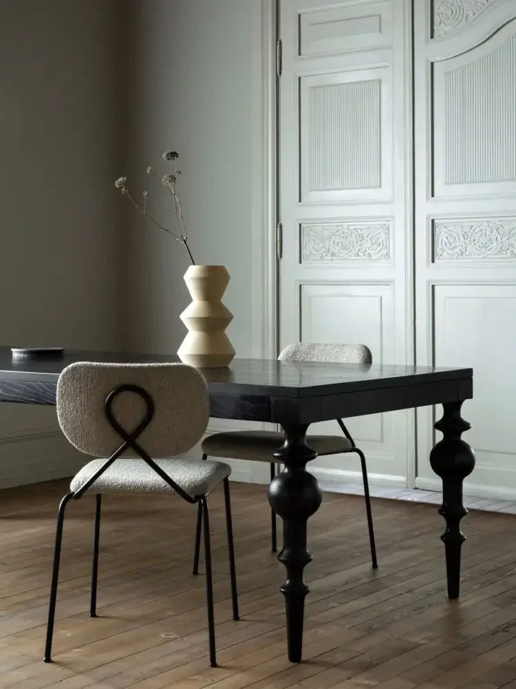 

French medieval solid wood dining table Home retro dining room table Rectangle Shimadai American simple log long table