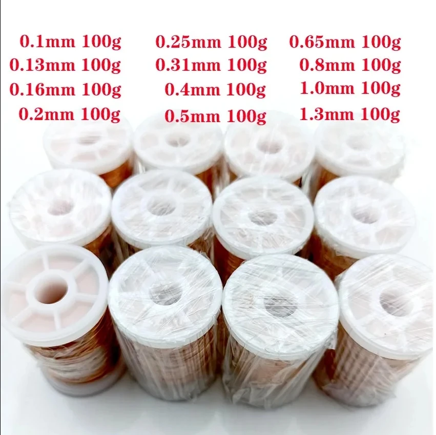 

100g/Roll QA-1-155 2UEW Polyurethane Enameled Copper Wire Varnished Diameter 0.1 to 1.3mm For Transformer Wire Jumper