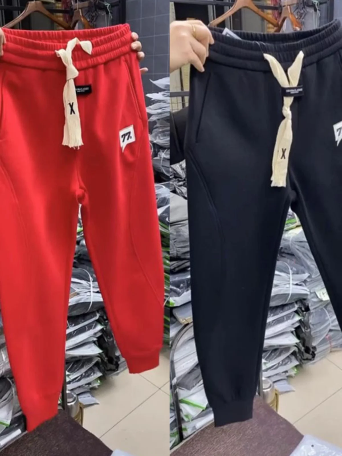 

Loose Men's Cotton Sports Pants ey Fce Embroidered Japanese Sle Casual Sweatpants Spring Autumn Seasonal Faion Trend