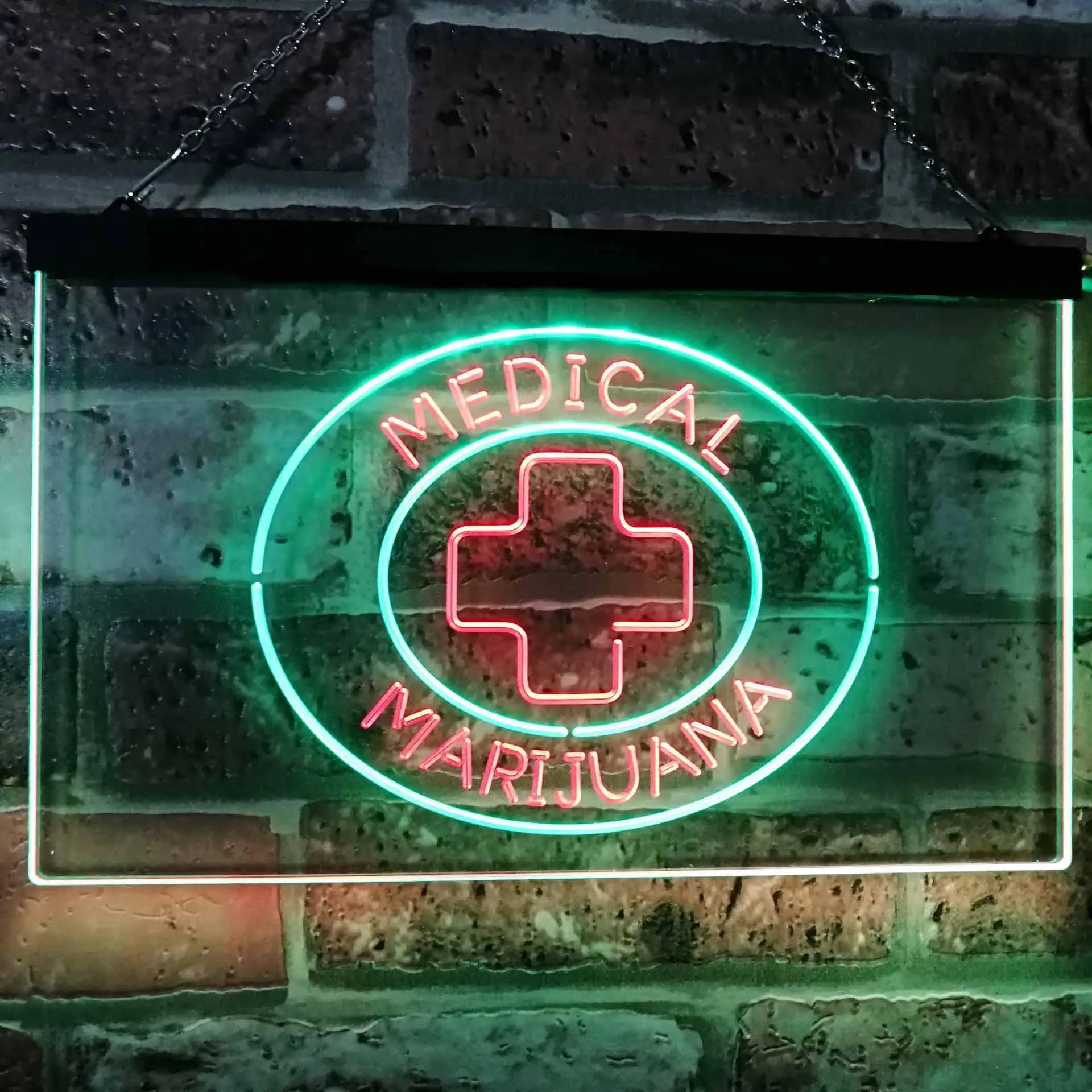 Medical Marijuana Cannabis Sold Here Dual Color Led Neon Sign st6-i3084