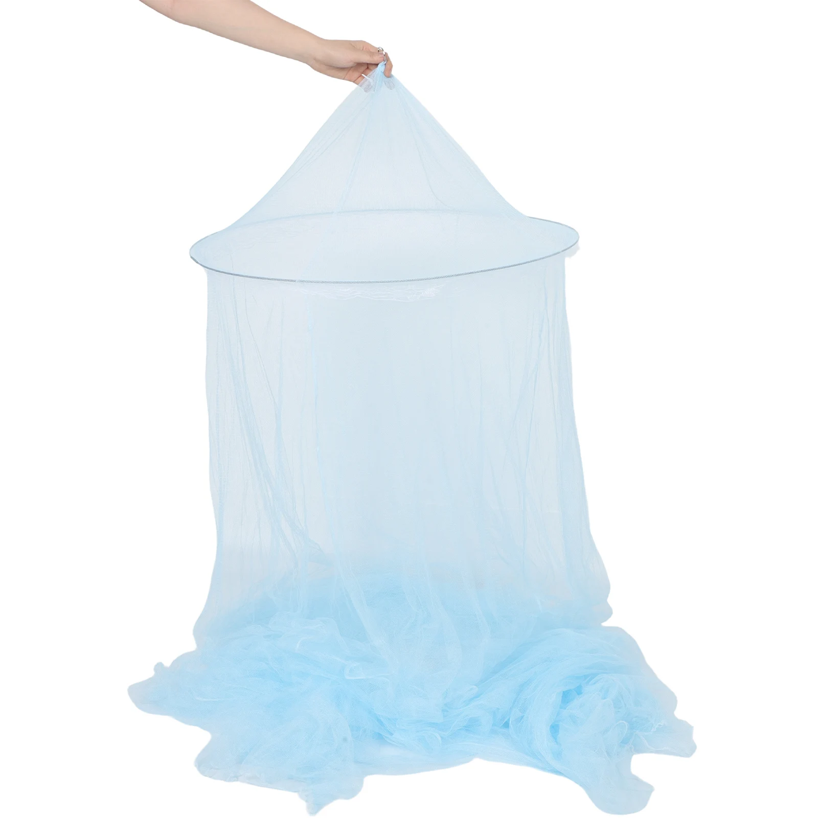

Mosquito Net Canopy Bed Bedroom Crib Girls Curtains Ceiling Lace Trim Dense Mesh Princess Style Round Dome Play Tent