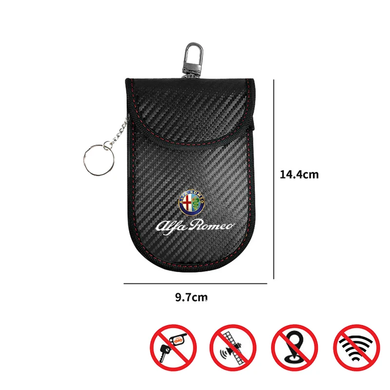 Custodia per blocco segnale chiave auto Faraday Cage Fob Pouch Keyless Rfid Blocking Bag per Alfa Romeo Giulietta Giulia GT 159 166