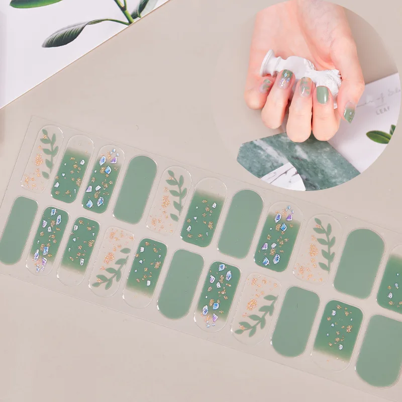 Nail Art Sticker Semi-Uitgeharde Wraps Snelle Gel Soild Gel Wraps Zelfklevende Volledige Cover Gel Nagel Sticker Volledige Cover Manicure Decoratie