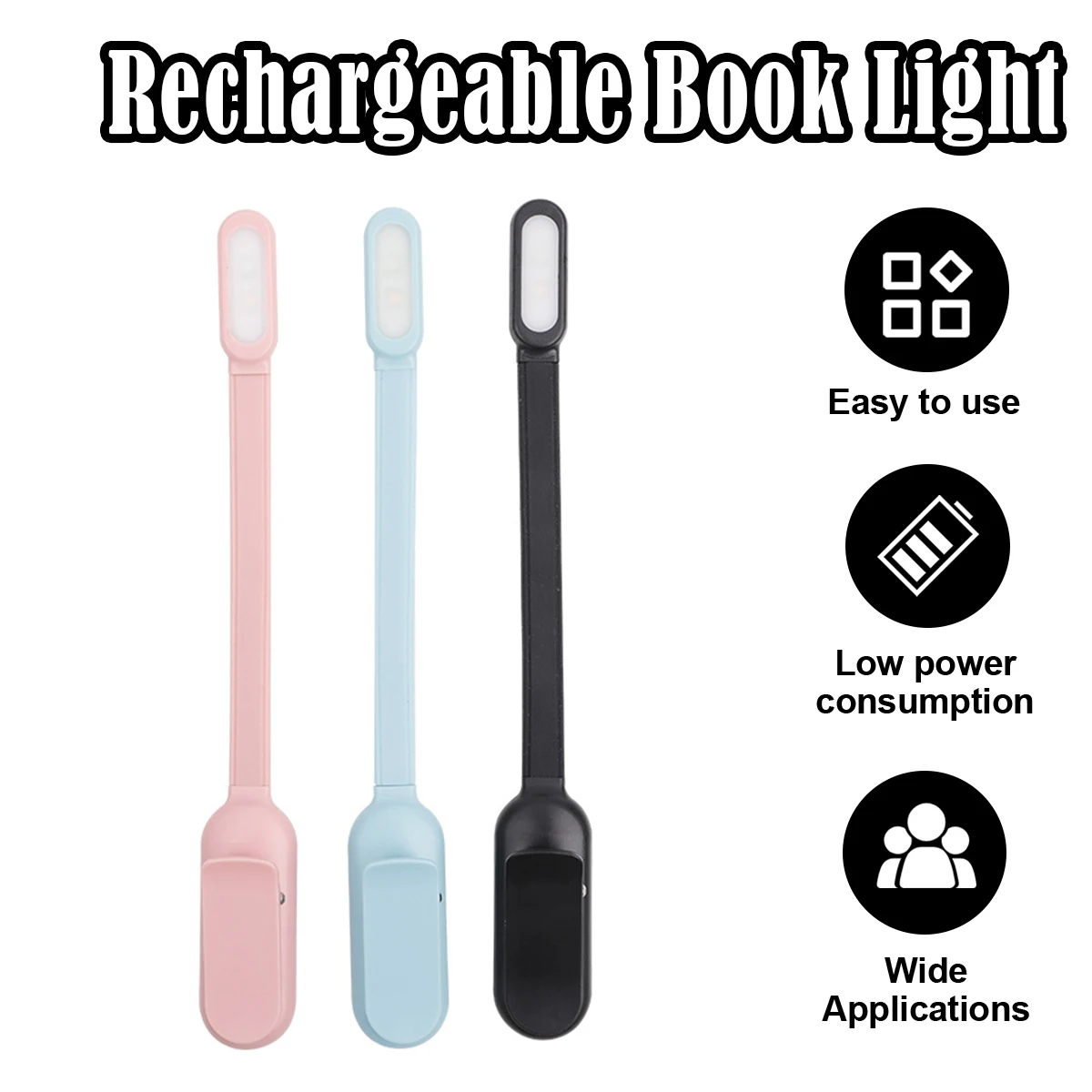 Mini Clip Book Lamp LED Table Lamp Eye Protection 3 Colors Battery Powered USB Night Light Portable Bedside Student Reading Lamp