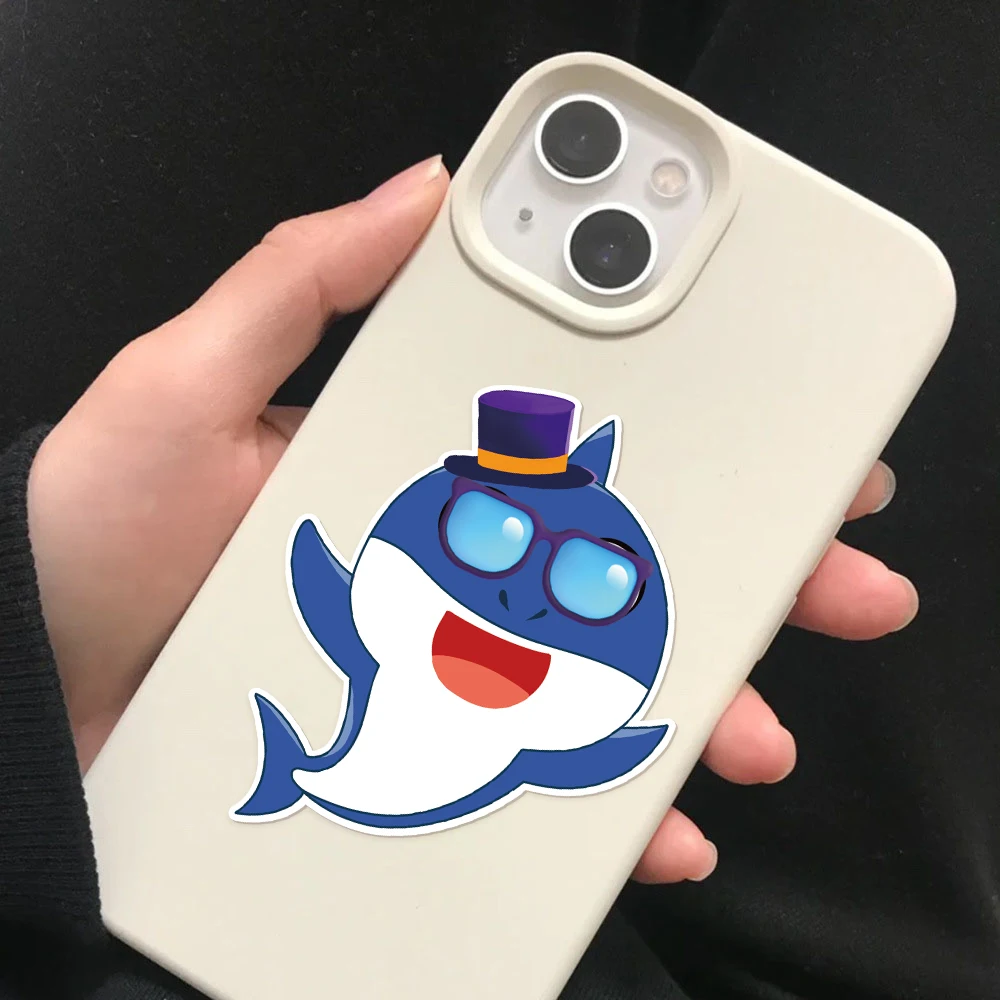 8PCS Big Mouth Face Changing Cute Shark Puzzle Collar DIY Hand Account Phone Case Home Interactive Waterproof Toy Stickers