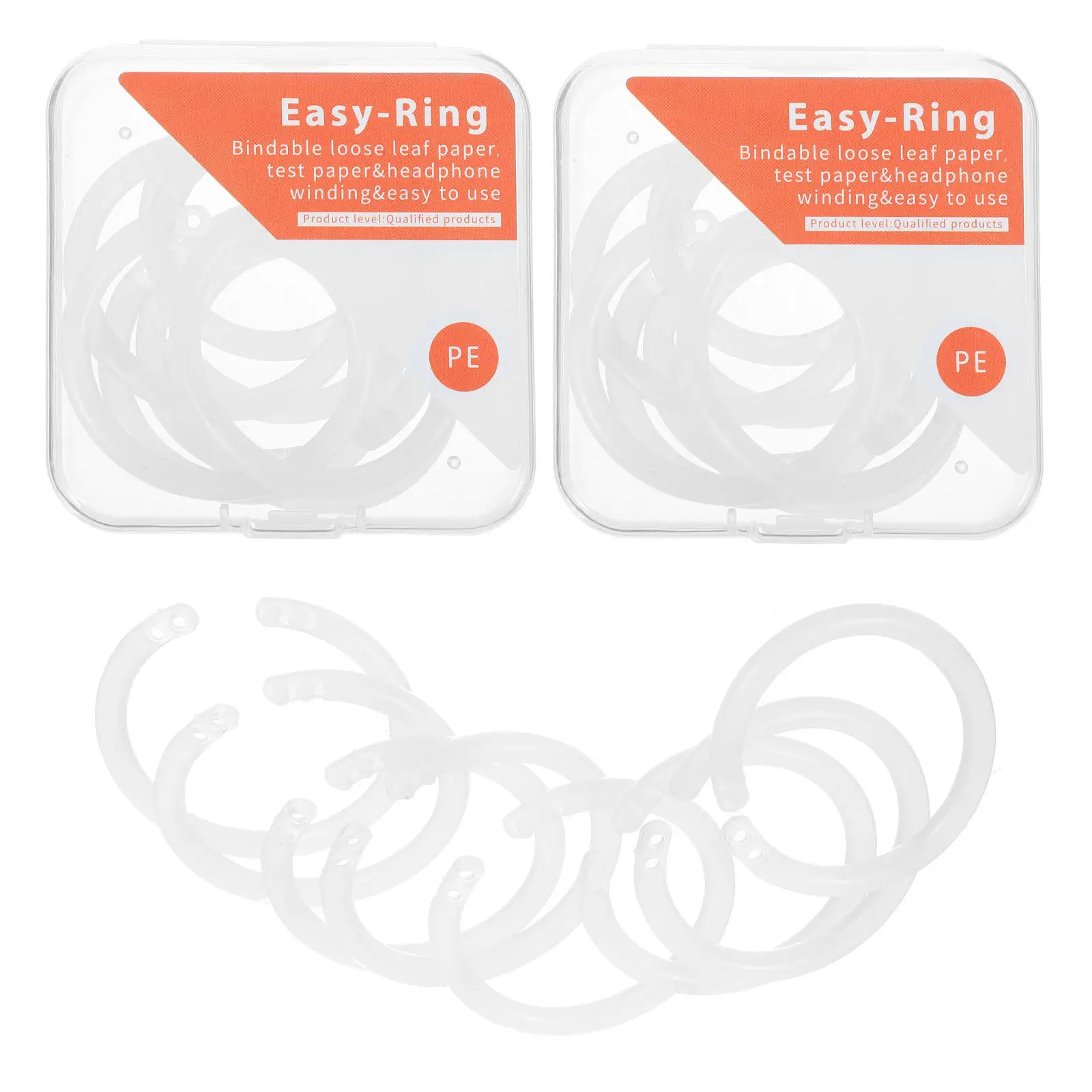 

4 Boxes Compact Plastic Binder Rings for Index Cards Flash Cards Calendar Memos DIY Craft Projects Book Ring Organizers Binding