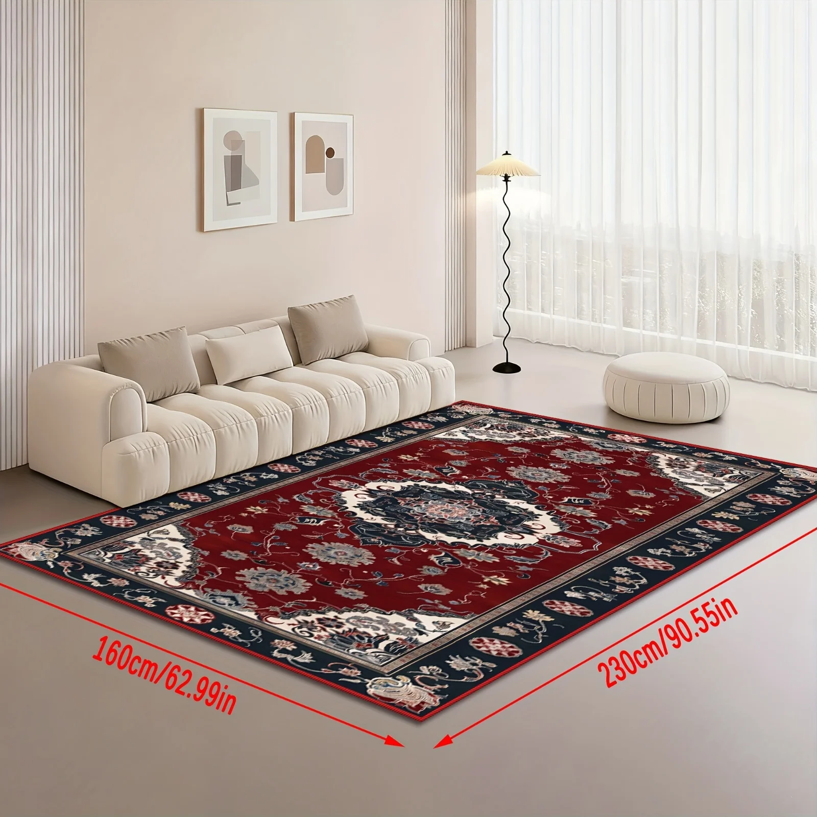 1pc Persian Style Decorative Carpet with Exquisite Patterns, Easy to Clean And Machine Washable, Ideal for Piano Rooms, Durable