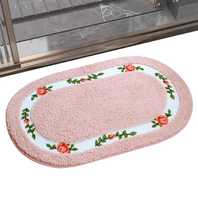 Water Absorbent Bathroom Non Slip Entrance Bathroom Rug Anti Skid Soft Quick Dry Bedroom Floor Mat Spring Kitchen Carpet Mat