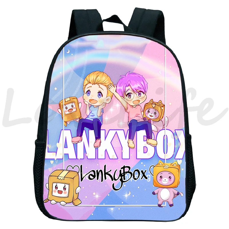 Ransel Anak-anak Gambar 3D Lankybox Tas Buku Kartun Anak Laki-laki Perempuan Tas Sekolah Anime Ransel Balita Hadiah Tahan Air Mochila