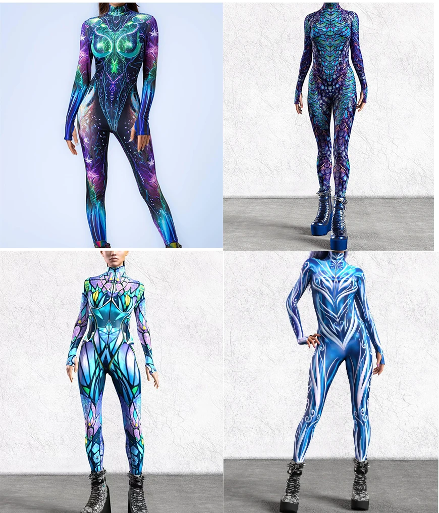 

2026 Cool Armor Cyber ​​art Striped Bodysuit Holiday Party Cosplay Costume Show Women Steampunk Bodysuit Performance Tights