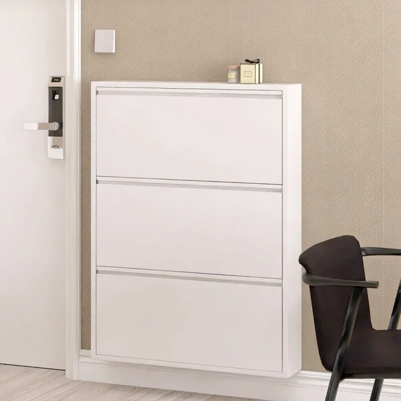 تصميمات رف الأحذية الأوروبي الفاخر متعدد الطبقات، خزانة أحذية ذات جودة عالية وعمودية ضيقة لتوفير المساحة