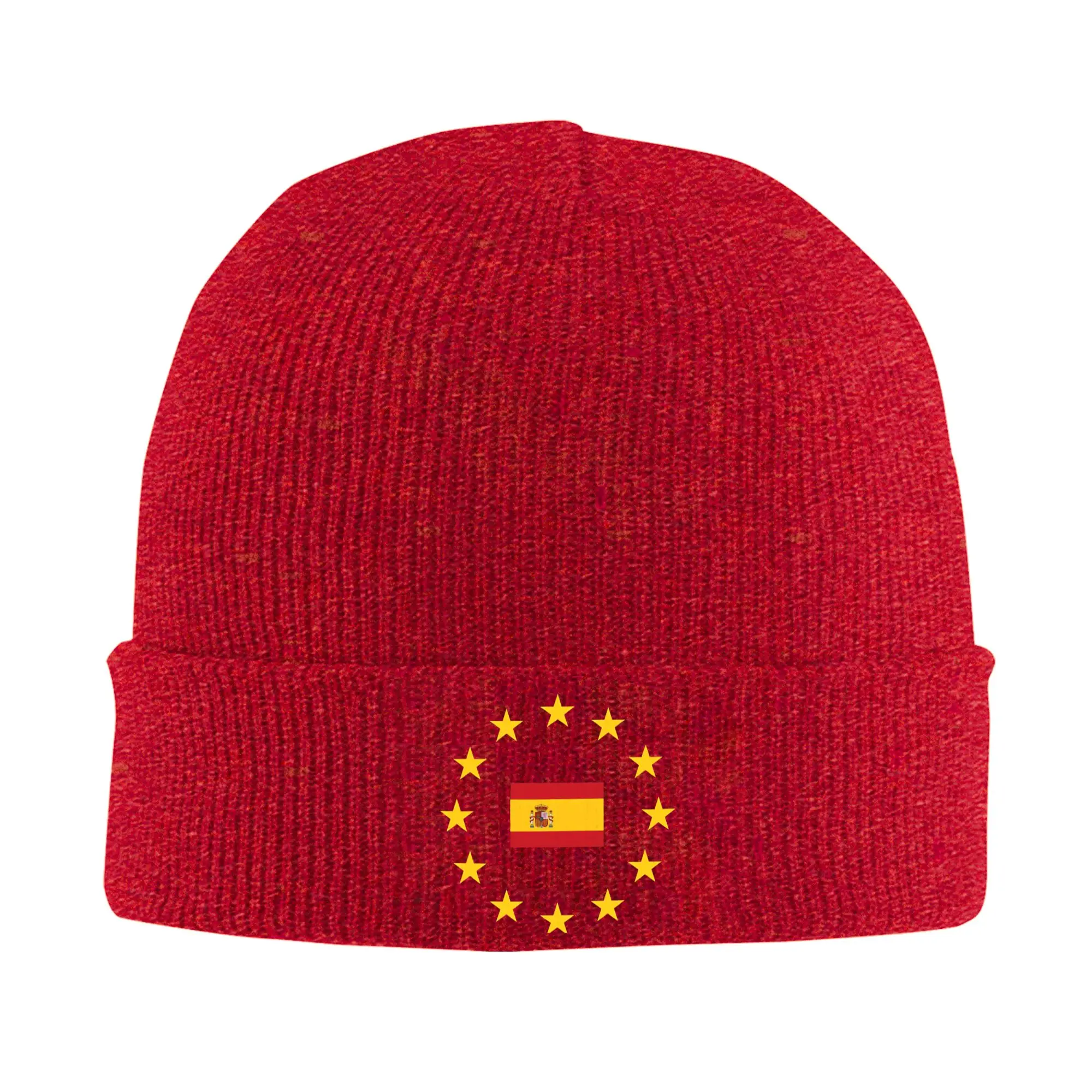 EU Europe Spain flag Make Spain Great Again Merch Winter Beanie Hat For Men Women Knitted Skull Cap  Beanies Skullies