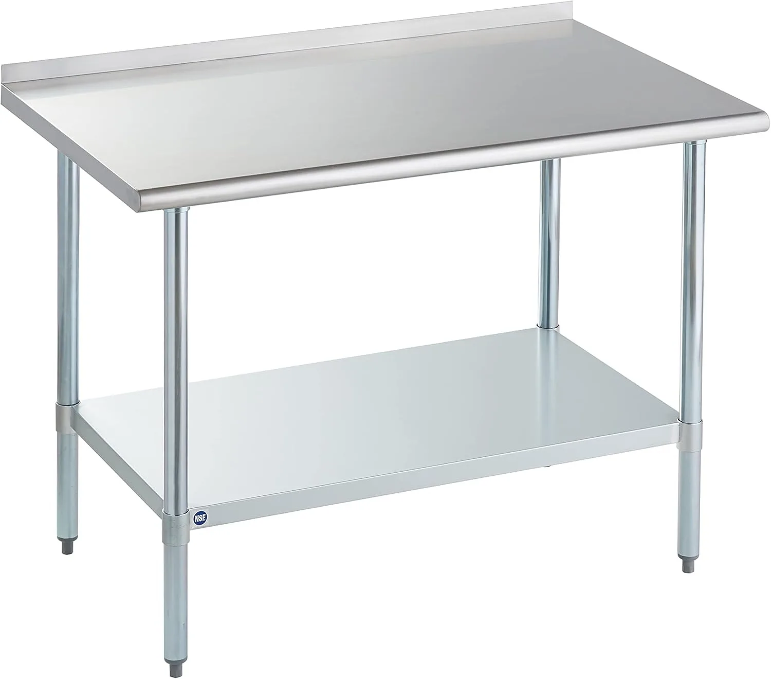 

Stainless Steel Table for Prep & Work with Inches, NSF Metal Commercial Kitchen Heavy Duty Table with Adjustable Under Shelf