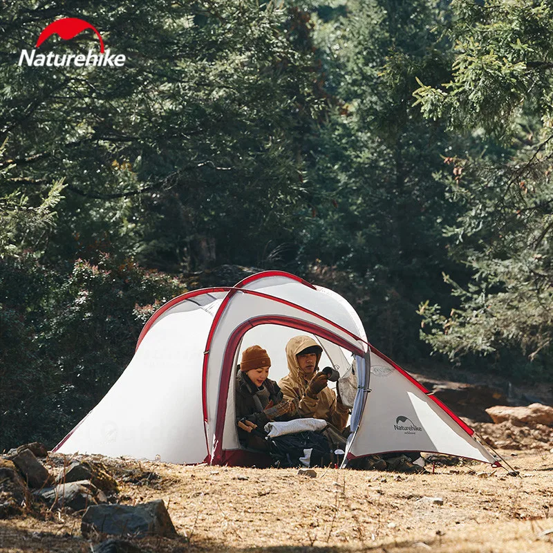 Naturehike Hiby Camping Tent 3-4 Persons Ultralight 20D Nylon Semi Geodesic Double Layer Waterproof Travel Hiking 1 Room 1 Hall