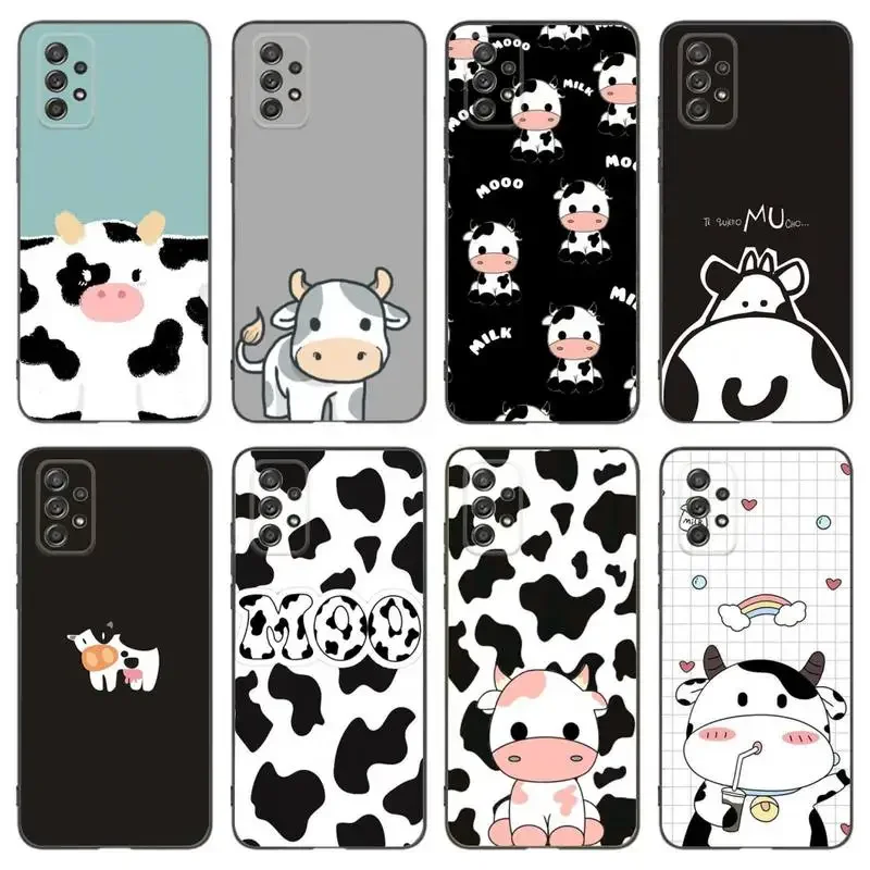 Dairy Cattle Cow Speckle Phone Case For Samsung A91 80 70 53 42 32 30 20 A50 30S 50S 21S 20S A20E Black Phone Case