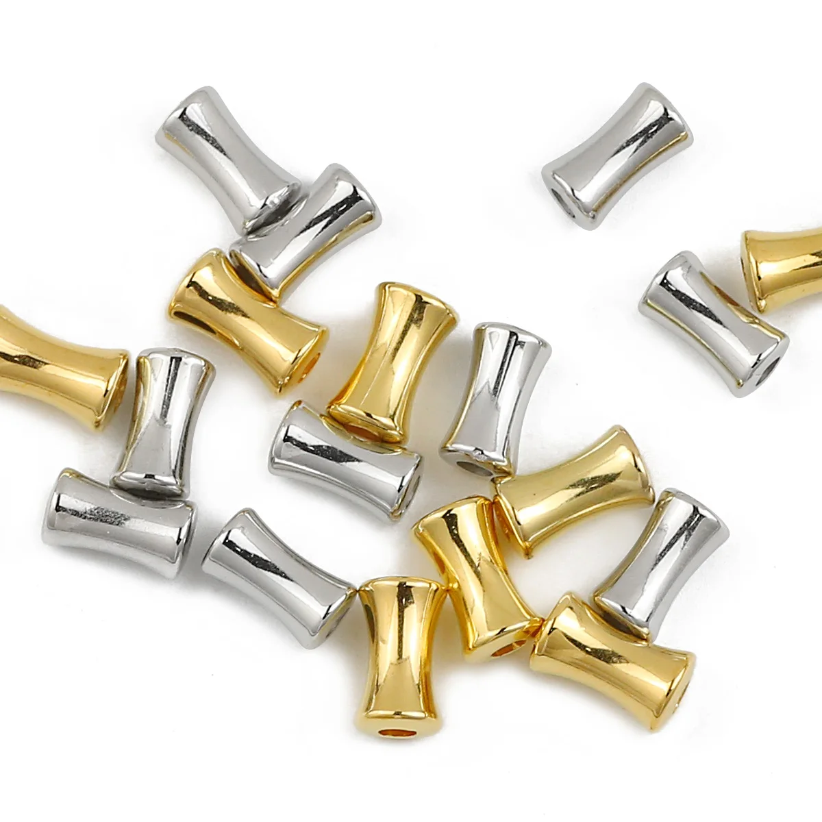 50/100pcs ccb Gold Silber Farbe Bambus Joint Tube Perlen für Schmuck Herstellung DIY Armbänder Halsketten Perlen Zubehör Zubehör