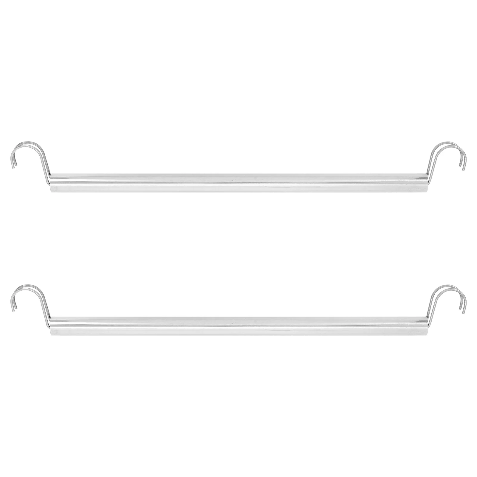 

2Pcs Stainless Steel Wardrobe Rail Heavy Duty Adjustable Hooks Laundry Drying Rod Closet Organizer Hanging Clothes Rack