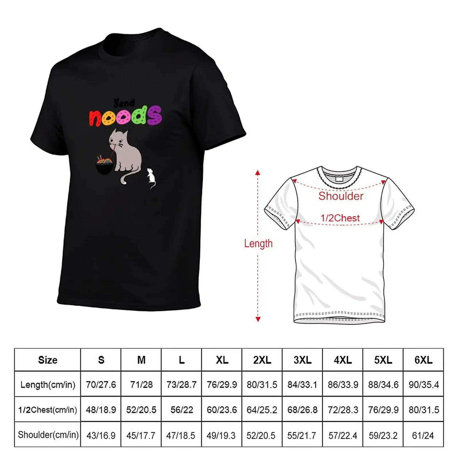 Send Noods Kawaii Cat And Mouse. Cat Eating Noodles T-Shirt anime t shirts customizeds plus sizes sweat shirts, men