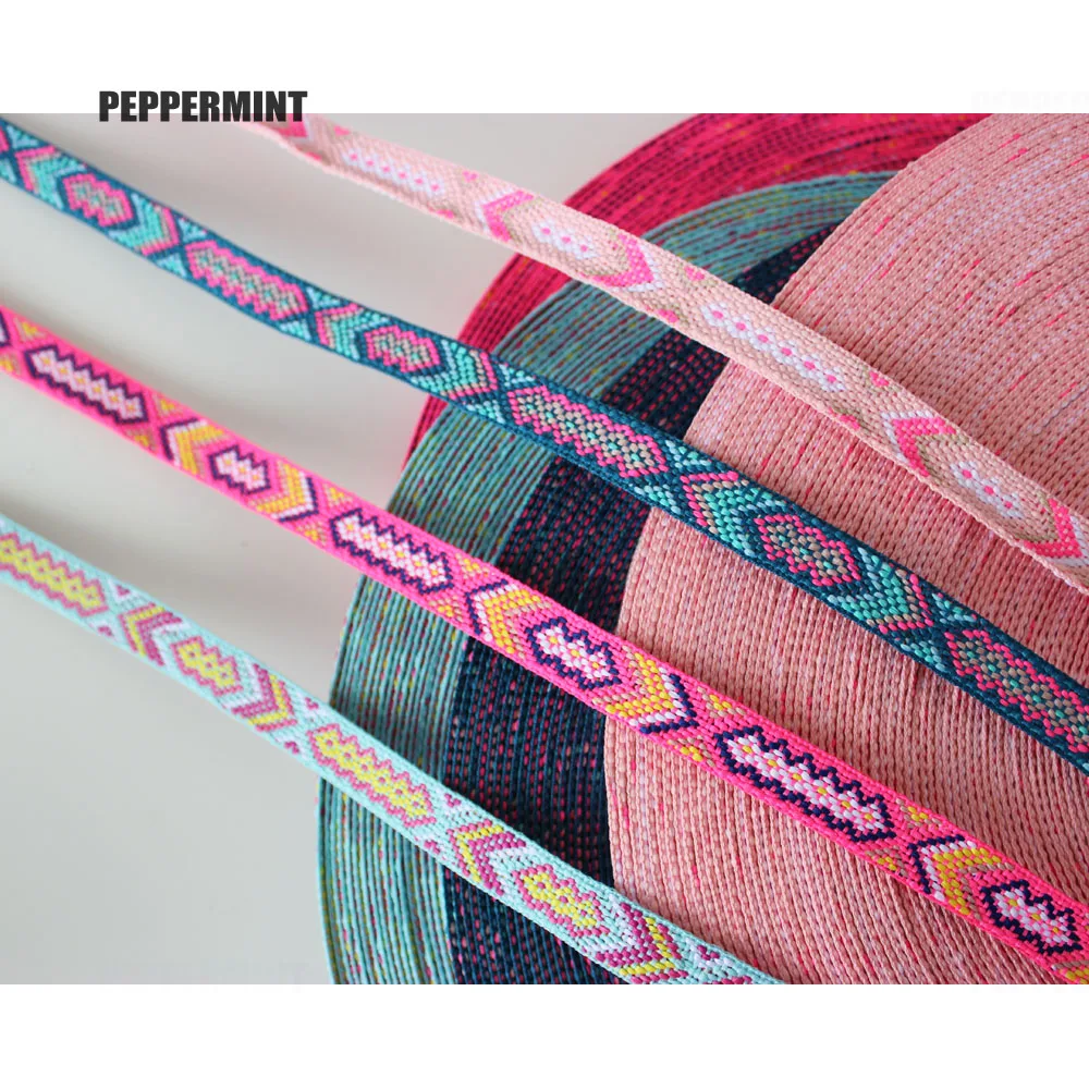 刺繍入りロープ2 m,1.5cm,エスニック糸,自由奔放に生きるレースとソーイングアクセサリー,刺繍入りリボン